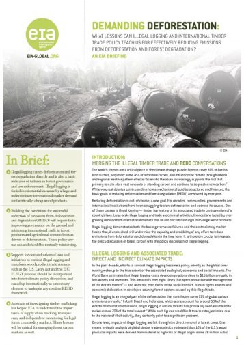 Illegal logging in the Russian Far East is of particular concern because the forests are home to the last 450 wild Siberian tigers. The Lumber Liquidators case was investigated jointly by the U.S. Fish & Wildlife Service and Homeland Security Investigations and prosecuted by the Department of Justice under the name “Operation Oakenshield.”