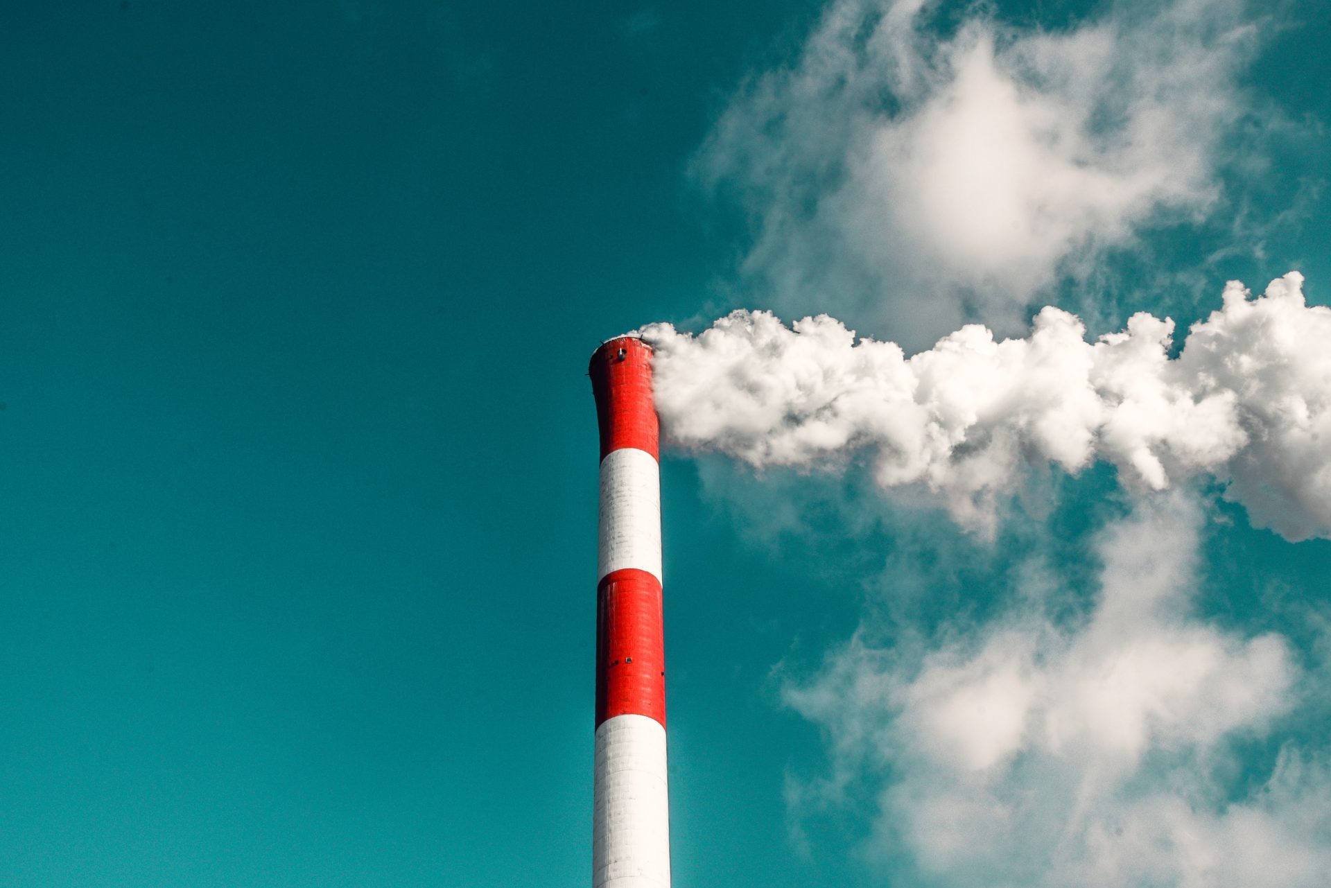 Smoke spews from a chimney