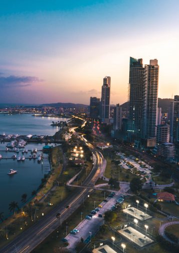 Panama City at sunset