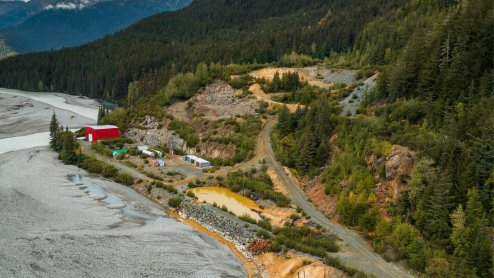 A landscape marred by a mine