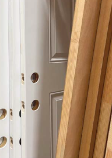 A row of doors for sale at Home Depot