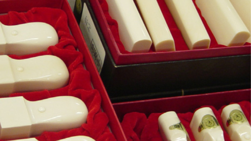 An array of ivory products for sale
