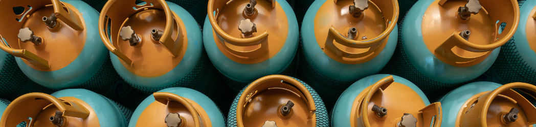Rows of chemical containers