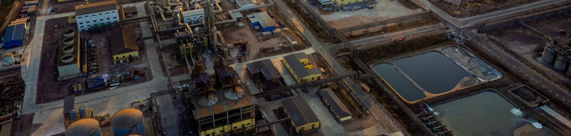 Aerial view of industrial facility
